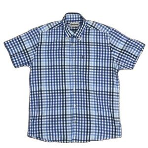 Barbour Short Sleeve Cotton Plaid Button Down Size M